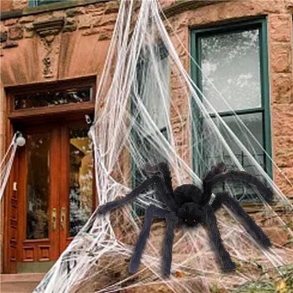 Halloween Spider Decor, Giant Spider Decorations Outdoor Halloween Decorations - Picture 7 of 8